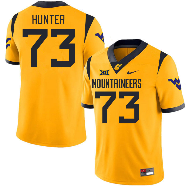 Men #73 Andreas Hunter West Virginia Mountaineers College 2024 New Uniforms Football Jerseys Stitche